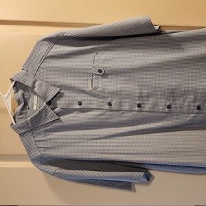 NWOT COLUMBIA CHECKERED BUTTON DOWN POLO SHIRT UPF WICKER HIKING CASUAL XL/TG